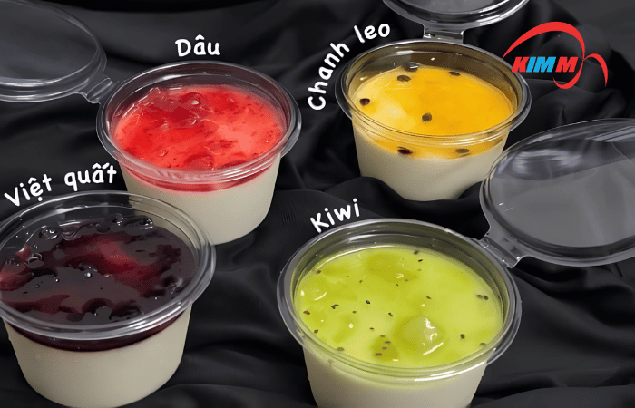 hộp nhựa nắp liền đựng bánh pana cotta